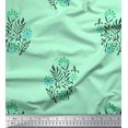 thumbnail image 1 of Soimoi Modal Satin Fabric Leaves & Floral Block Print Sewing Fabric Yard 42 Inch Wide, 1 of 3