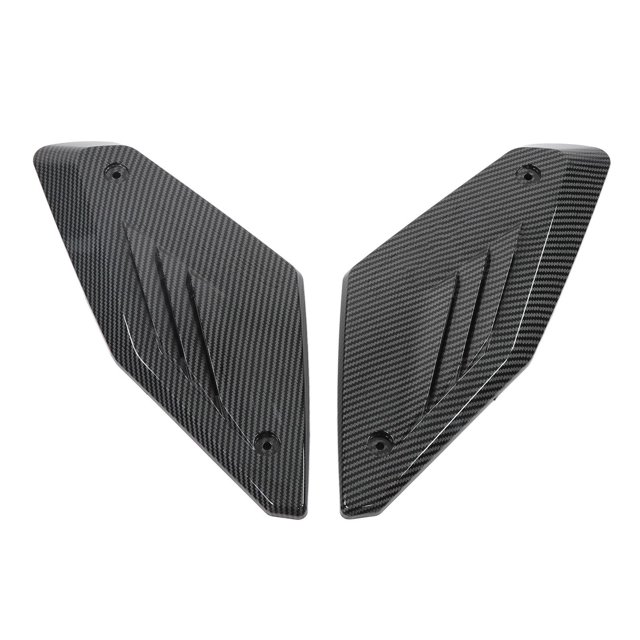 Side Panel Air Intake Cover, Protective High Reliability Motorcycle Air Intake Cover ABS for Autocycle Replacement for CB650R 2019 2020 2021 Gray,Carbon Fiber Style,Black,Bamboo