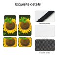 thumbnail image 4 of Kdxio Sunflower Print Car Floor Mats Universal SUV Front Rear Floor Foot Mats 4-Piece Full Set with Non-Slip Rubber Backing Car Accessories for Most Cars, 4 of 7