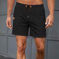 thumbnail image 4 of EOYWHK Mens Workout Shorts Cotton Linen Athletic Gym Shorts Elastic Waist Drawstring with Pockets, 4 of 8