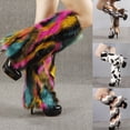 thumbnail image 2 of Chauffe-jambes pour Femmes Colorés en Fausse Fourrure Duveteuse Apparence Mode Couvre-Bottes Extensibles pour Usage Quotidien, 2 of 9