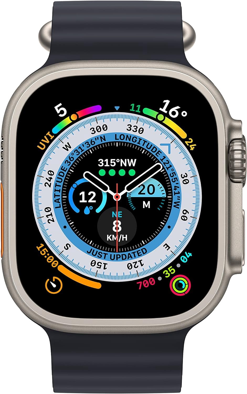 Restored Apple Watch Ultra [GPS + Cellular 49mm] Smart Watch w/Rugged Titanium Case & Midnight Alpine Loop Open Box