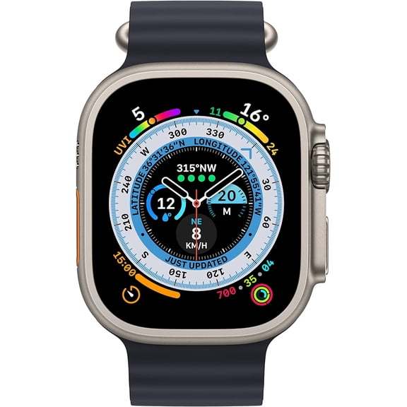 Restored Apple Watch Ultra [GPS + Cellular 49mm] Smart Watch w/Rugged Titanium Case & Midnight Alpine Loop Open Box
