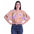thumbnail image 1 of Moomaya Hauts Cache-Cœur pour Femmes Imprimés Taille Élastique Manches Boxy Blouse Cache-Cœur Décontractée, 1 of 4
