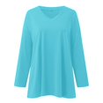 thumbnail image 4 of Breezora Tunique à Col Rond Oversize pour Femmes, Manches Longues, Chemise Rayée, Blouse Douce à Coupe Ample, Tenue Décontractée Décontractée, Confort Quotidien 2026, Taille g, Bleu, 4 of 5