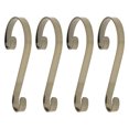 thumbnail image 1 of Haute Decor Stocking Scrolls Holiday Stocking Hanger, Antique Brass, 4 Pack, 1 of 3