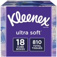 thumbnail image 1 of Kleenex Ultra Soft Facial Tissues 18 Cube Boxes 45 Tissues per Box (810 Tissues Total), 1 of 5