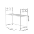 thumbnail image 3 of Iumwxz Microwave Oven Shelf Multi Layer Countertop Kitchen Organizer No Drill Easy Install Durable Space Saving Storage Rack Spice Towel Appliance Holder with Hooks 1 Piece White A, 3 of 7