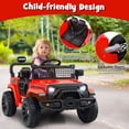 thumbnail image 4 of Gymax Kids Ride on Car Truck 12V Battery Powered Electric Vehicle w/ Foldable Mirrors Red, 4 of 10