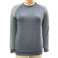 thumbnail image 4 of yoeyez Tunique en Tricot pour Femmes, Chandails à Manches Torsadées Patchwork, Col Ras du Cou Raglan, Chemises à Manches Longues, Hauts Mode Automne 2024, Bleu, TG, 4 of 4