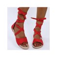 thumbnail image 4 of Innerwin Chaussures Décontractées pour Femmes Sandales Ouvertes d'Été Confortables à Brides Plates avec Bride Cheville Rouge Vif 8, 4 of 6