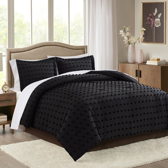 JML Ensemble de Literie Tufté 2 Pcs Simple avec 1 Taie d'Oreiller, Motif à Pois