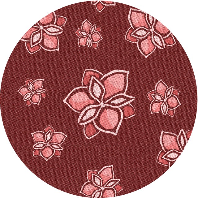 Ahgly Company Tapis Rond Lavable en Machine Intérieur Transitionnel Rouge Canneberge, 6 Pieds Rond