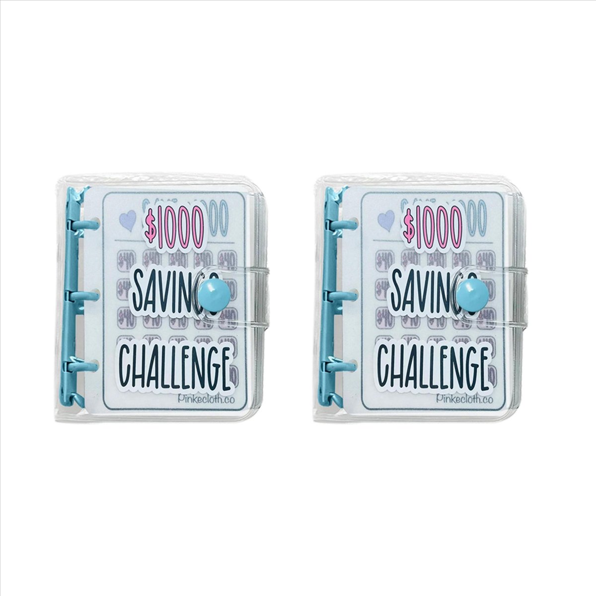 2X 1000 Savings Challenge Binder, Money Saving Binder, Savings Challenges Book with Envelopes, A,2 x 1000 Savings Challenge Binder(No money in kind),Blue