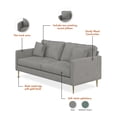 thumbnail image 2 of CosmoLiving Highland Sofa with Pillows, Gray Velvet, 2 of 8