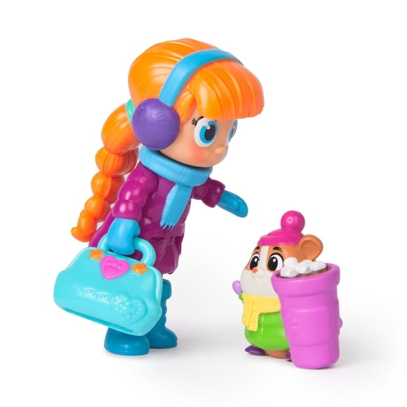 Vida la Véto, Coffret Diagnostic hivernal avec figurines articulées Vida et Popcorn et mallette de vétérinaire de Vida, jouets pour filles et garçons à partir de 3 ans