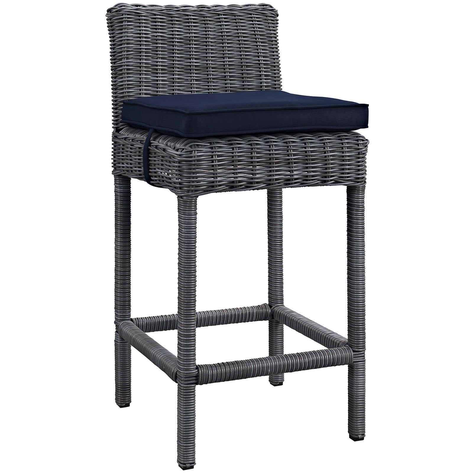 Modway Summon Tabouret de Bar de Patio 28 Pouces en Toile Marine