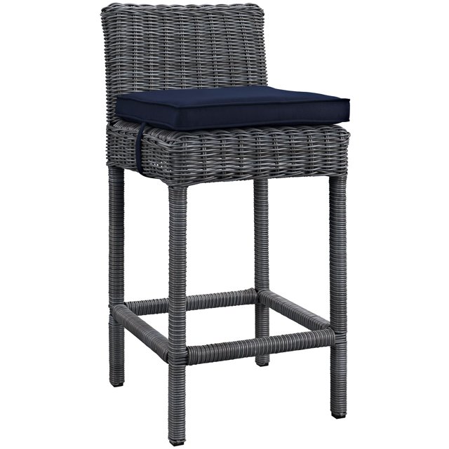 Modway Summon Tabouret de Bar de Patio 28 Pouces en Toile Marine