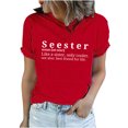 thumbnail image 2 of LSLJS Women's Funny Printed Pattern Casual Fashion Soild Color Short Sleeve Tops Blouse, 2 of 6