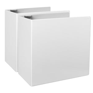 CIXILDTS 5-Inch 3 Beurre à anneaux, standard 5" Binder Fit Lettre de taille papier, présentation Voir les liens, blanc, 2-Pack