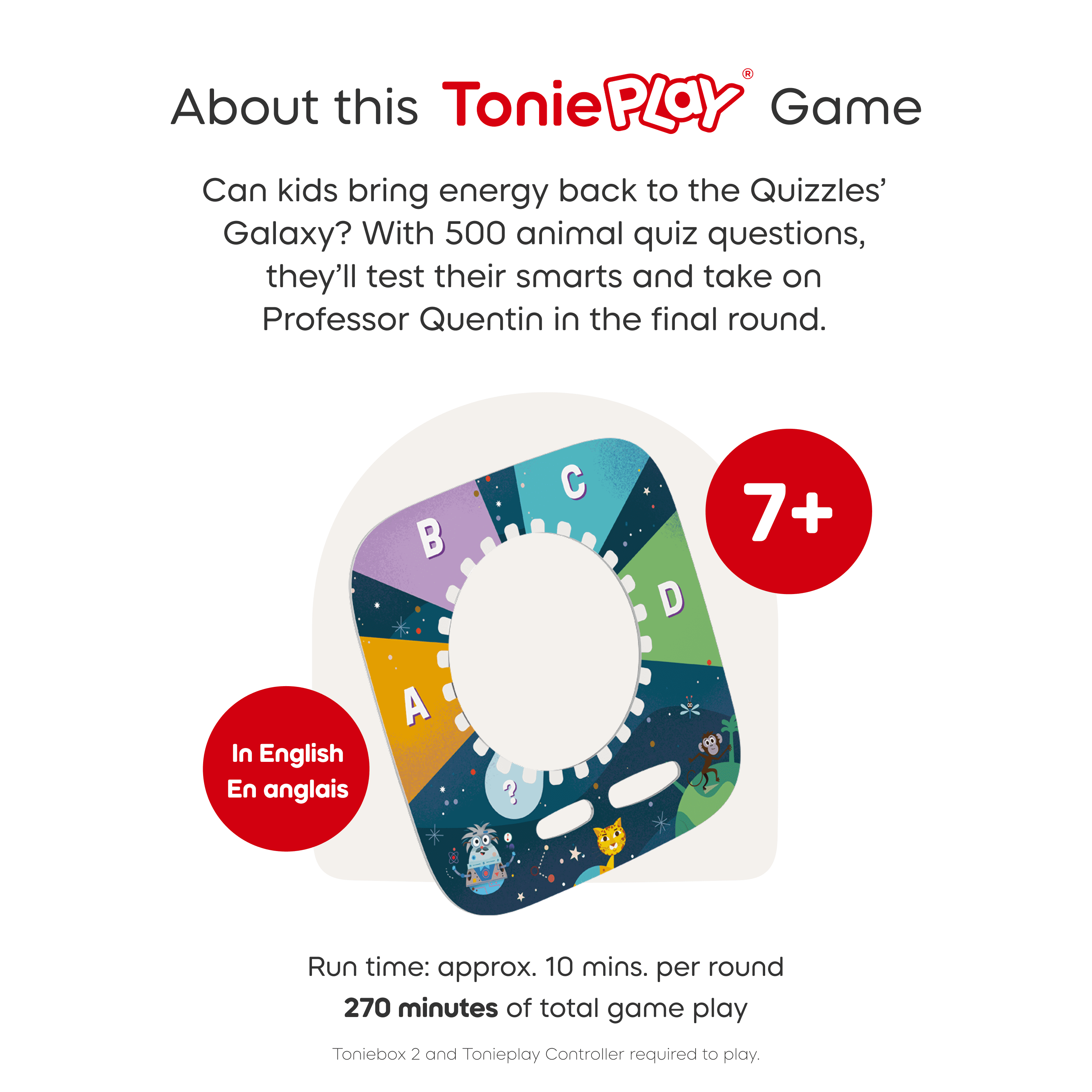tonies Tonieplay: Les Quizzle Tout sur les animaux (Anglais)