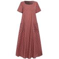 thumbnail image 3 of EGNMCR Robes d'Été Femmes Tendance 2024 Femmes Grande Taille Ample Manches Courtes Vacances Poches Imprimé à Pois Robes Maxi, 3 of 6