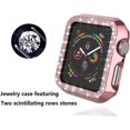 thumbnail image 3 of KOMI Bling Case Compatible For Apple Watch 38mm 40mm 42mm 44mm, Crystal Diamond Apple Watch Protector Case Slim PC Anti-Scratch Bumper Frame Protective Cover For iWatch Series SE/6/5/4/3/2/1 Rose Gold, 3 of 5