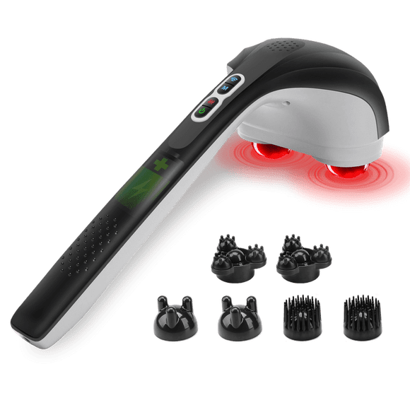 SNAILAX Cordless Handheld Back Massager with Heat, Deep Tissue Percussion Massager for Pain Relief, Gift