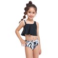 thumbnail image 4 of Faithtur Family Matching Swimwear Mom and Daughter Patchwork Bra Ruffled Tops with Briefs Beachwear, 4 of 7