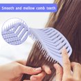 thumbnail image 4 of Vent Brush, Styling Tool Paddle Detangling Brush Curved Portable  for Curly Hair for Home Salon, 4 of 8