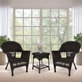 thumbnail image 2 of Jeco 3 Piece Resin Wicker Patio Conversation Set in Espresso, 2 of 9