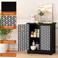 thumbnail image 3 of Modern Buffet Sideboard Cabinet with Drawer & Patterned Doors – Lockable Storage for Entryway, Kitchen, or Living Room, 3 of 6