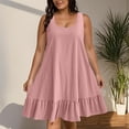 thumbnail image 2 of Sentmoon Robe de Cocktail 2026 Couleur Unie Sans Manches Col Ras du Cou Robes Mignonnes pour Femmes Coupe Ample Grande Taille pour la Plage et les Vacances TTG, 2 of 9