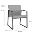 thumbnail image 2 of Gansett Reception Waiting Room Healthcare Guest Chair / Black Steel / Brown, 2 of 5