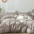 thumbnail image 1 of Bedding Duvet Cover Set Washed Cotton Linen Like Textu Breathable Durable Soft Comfy (Tannish Linen Grey Queen), 1 of 6