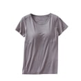 thumbnail image 1 of Timegard Hauts d'Été pour Femmes avec Soutien-Gorge Intégré Col Ras du Cou Manches Courtes Tenue de Détente Pyjama Doux Décontracté T-Shirt, 1 of 7