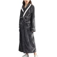 thumbnail image 2 of Gift TIMIFIS Mens Womens Robe Soft Plush Fleece Hooded Bathrobe, Full Length Long Warm Lounge Robe Spa Bath Robe with Hood pring/Summer, 2 of 6