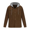 thumbnail image 1 of KIHOUT Winter Warm Coats Men Button-up Cardigan Carry Pockets Solid Color Long Sleeve Hooded Jacket,Size M-5XL, 1 of 5