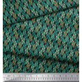 thumbnail image 3 of Soimoi Moss Georgette Fabric Leaves Small Printed Craft Fabric by The Yard 42 Inch Wide, 3 of 3