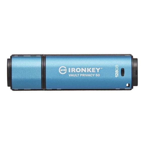 Kingston IronKey Vault Privacy 50 128 Go USB crypté | FIPS 197 | AES-256bit | Protection contre les attaques BadUSB | Options de mot de passe multiple | IKVP50/128 Go