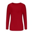 thumbnail image 3 of FAIWAD Women's Knit Long Sleeve Crop Tops Round Neck Basic Fall Winter Slim Stretch Ribbed Knit Top, 3 of 5