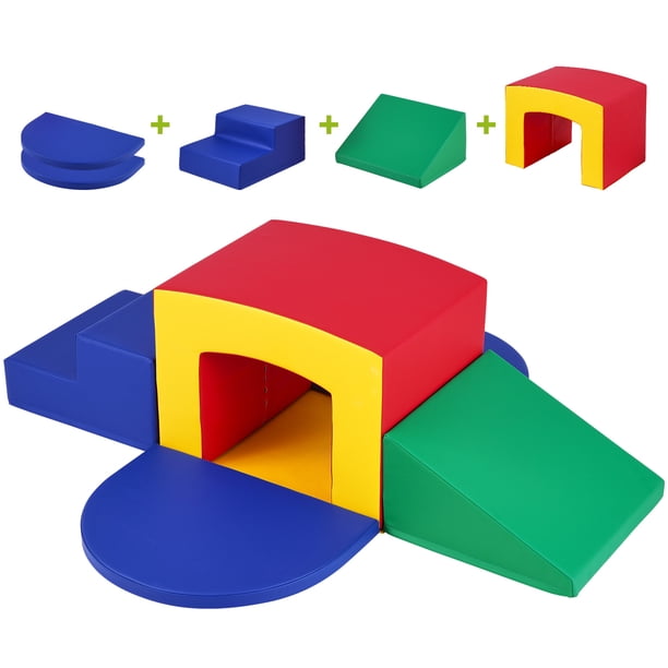 GOPLUS Jeu de Construction, Blocs d'Escalade 6 Pièces en Mousse, Housse en Tissu Chenille, pour Enfants de 1 à 3 Ans - Jeux - Jouets GOPLUS Jeu de Construction, Blocs d'Escalade 6 Pièces en Mousse, Housse en Tissu Chenille, pour Enfants de 1 à 3 Ans - Jeux - Jouets