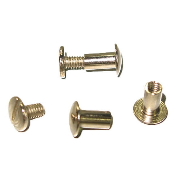 Chicago Vis de Fixation pour Matériel de Cuir Plaqué Nickel 3/8 Pouces - Lot de 10