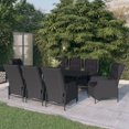 thumbnail image 1 of vidaXL 9 Piece Garden Dining Set Dark Grey, 1 of 4