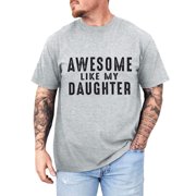 LUOGENLI T-shirts masculins pour hommes comme ma fille T-Tshirt d'un papa drôle Sarcastic Saying Letter Imprimer Tee pour père Dad Mens Tee Graphic Tees xxl Tall St. Patrick's Day Light Gray XXL