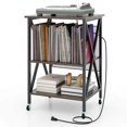 thumbnail image 1 of Costway Meuble pour Tourne-Disque Table de Rangement pour Disques Vinyles Peut Contenir jusqu'à 120 Disques Vinyles Gris, 1 of 10