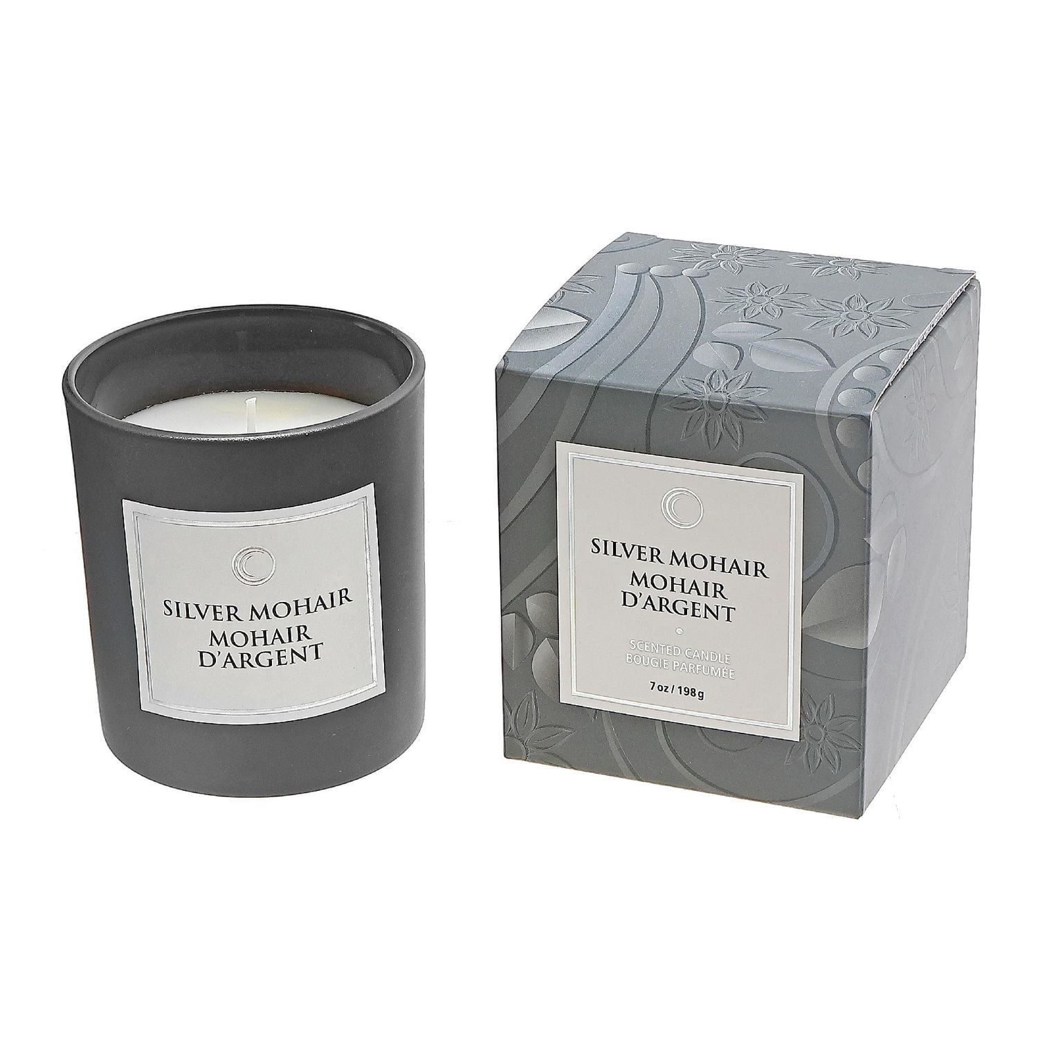 Bougie Parfumée De Luxe De 7 Oz Dans Une Boîte-Cadeau (Silver Mohair) - Ensemble De 2