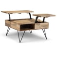 thumbnail image 2 of Trent Home Solid Wood & Metal 32" W Squar Lift Top Coffee Table in Natural, 2 of 16