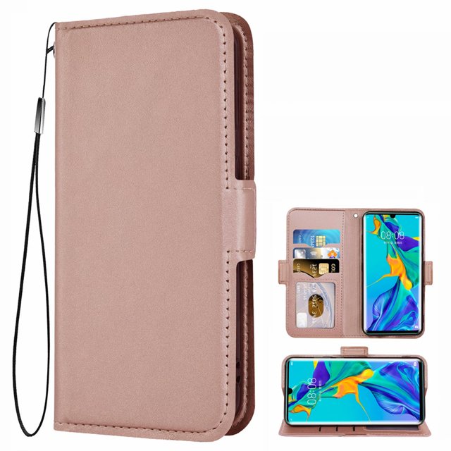 Cover for Huawei P30pro Cover, Mobile Phone Cover Compatible with Huawei P30pro, Mobile Phone Pocket Protective Cover Bag Case Fabric And Pu Leather with Credit Card Holder, Pink