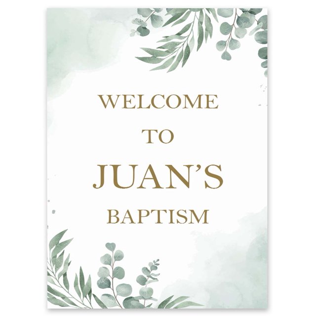 Darling Souvenir MADE WITH LOVE PersonalizedWelcomeSignFor Baptism,LeavesParty Supplies Great For Your Celebrations- 18x 12